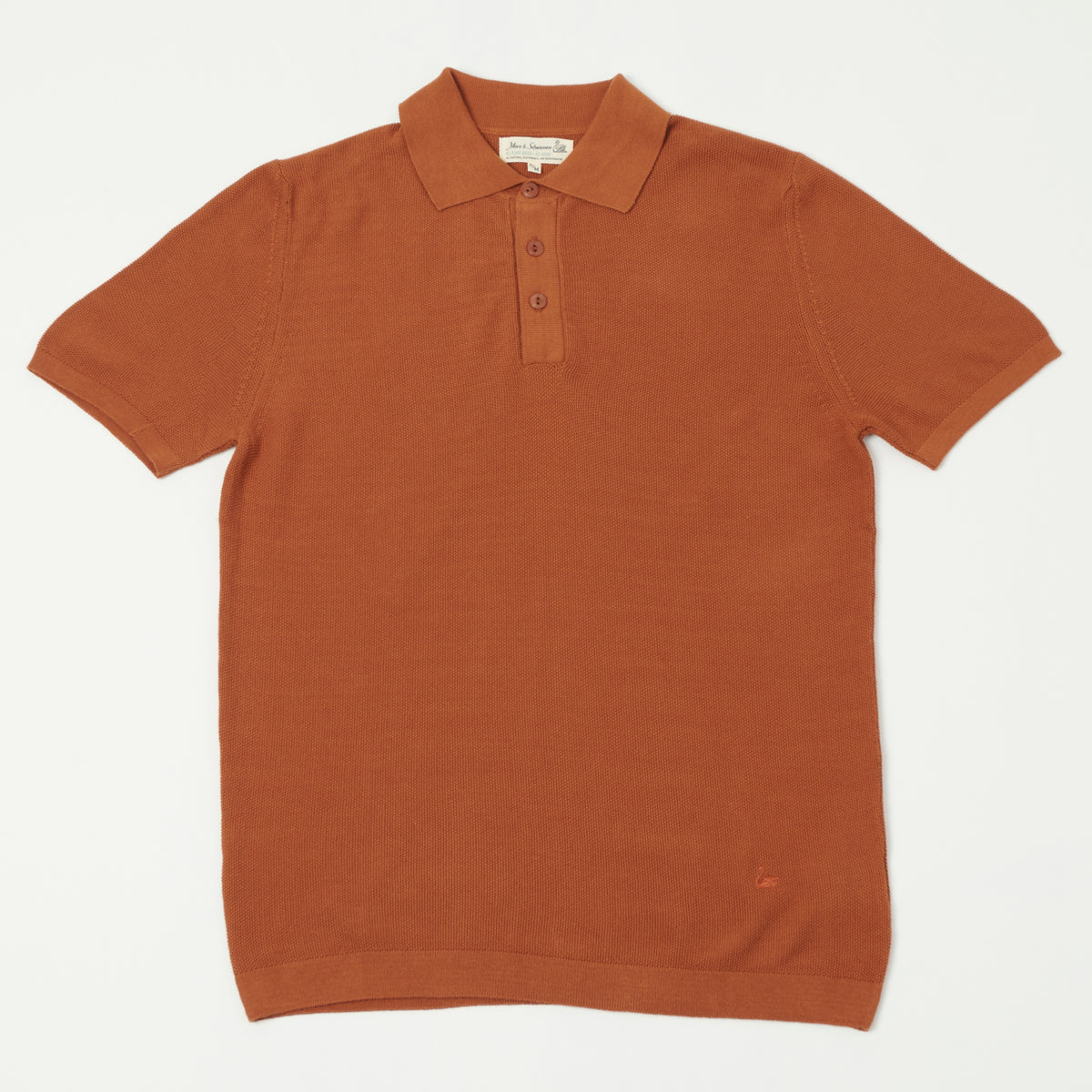 Merz b. Schwanen Plant Based Pique Polo Shirt - Caramel