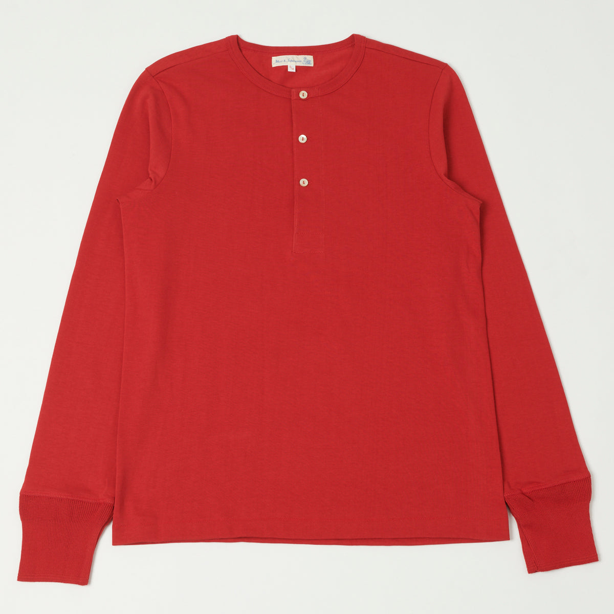 Merz b. Schwanen 'The Originals' 206 Long Sleeve Henley - Red