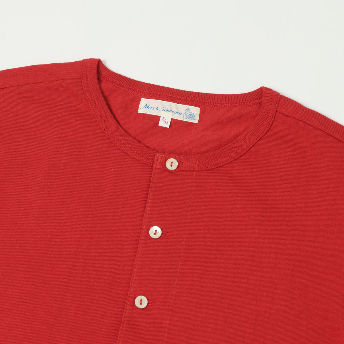 Merz b. Schwanen 'The Originals' 206 Long Sleeve Henley - Red