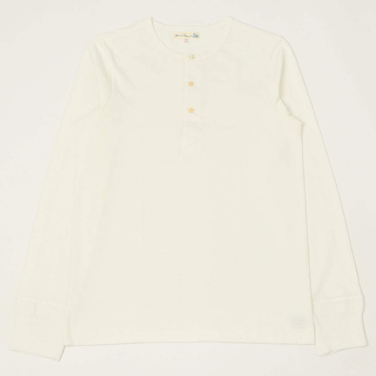 Merz b. Schwanen 'The Originals' 206 Long Sleeve Henley - White