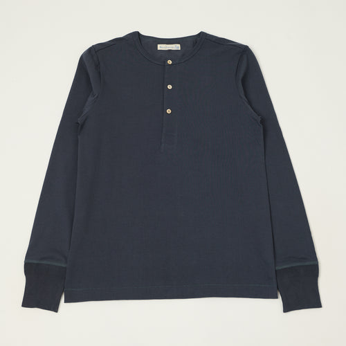 Merz b. Schwanen 'The Originals' 206 Long Sleeve Henley - Navy