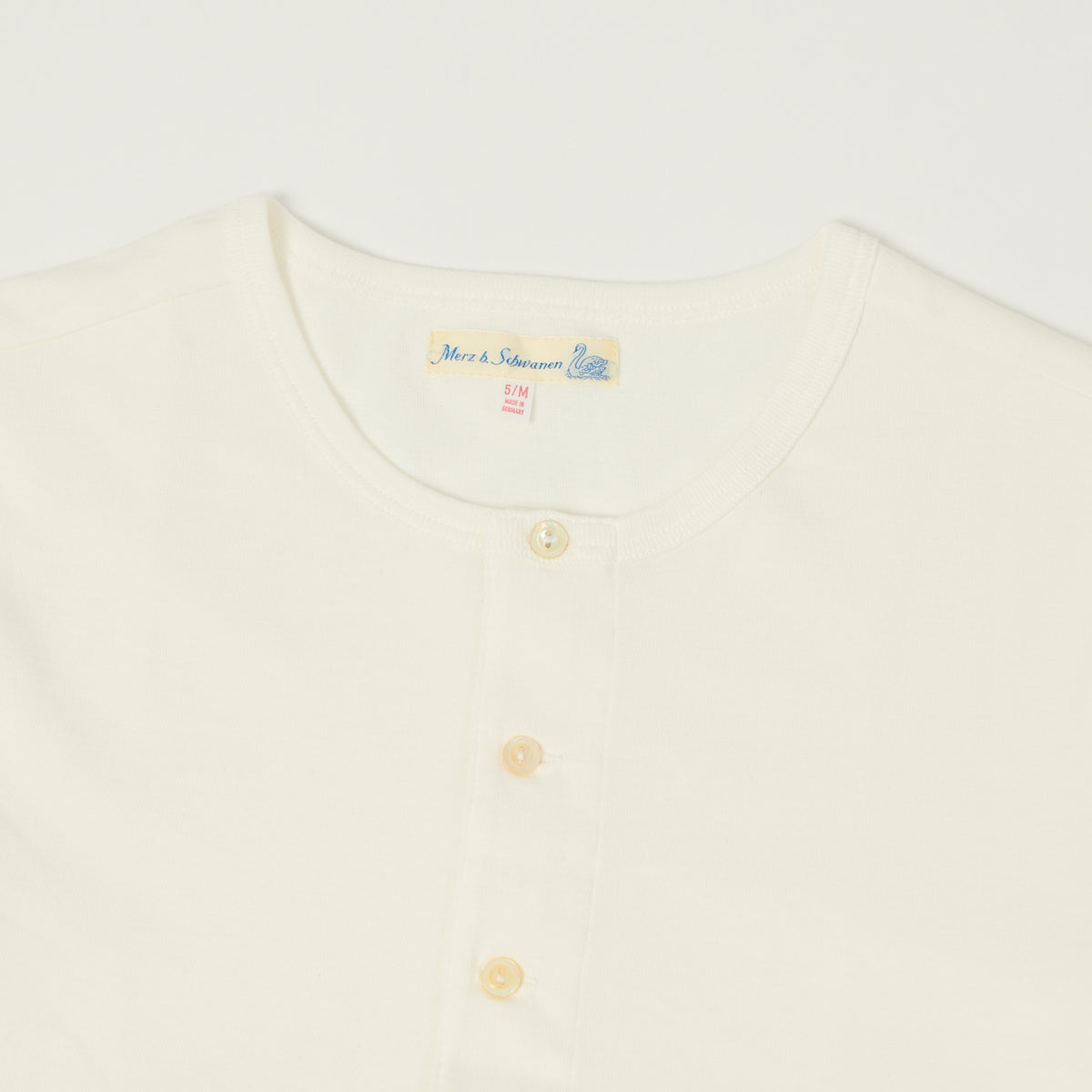 Merz b. Schwanen 'The Originals' 206 Long Sleeve Henley - White