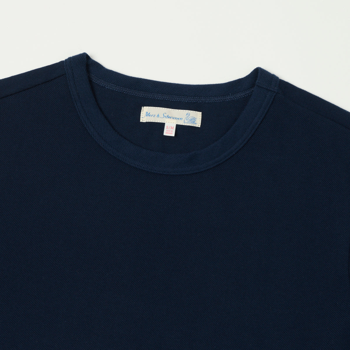 Merz b. Schwanen 'The Originals' 214PK Relaxed Piquè T-Shirt - Ink Blue