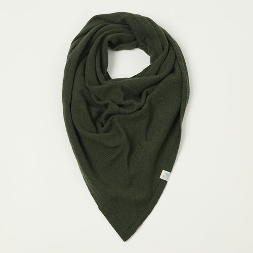 Merz b. Schwanen Merino/Cashmere/Silk Triangle Scarf - Army