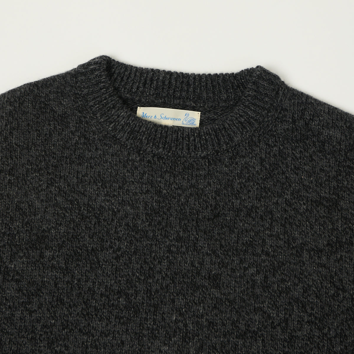 Merz b. Schwanen Wool Cashmere Knit Pullover - Grey Melange/Black