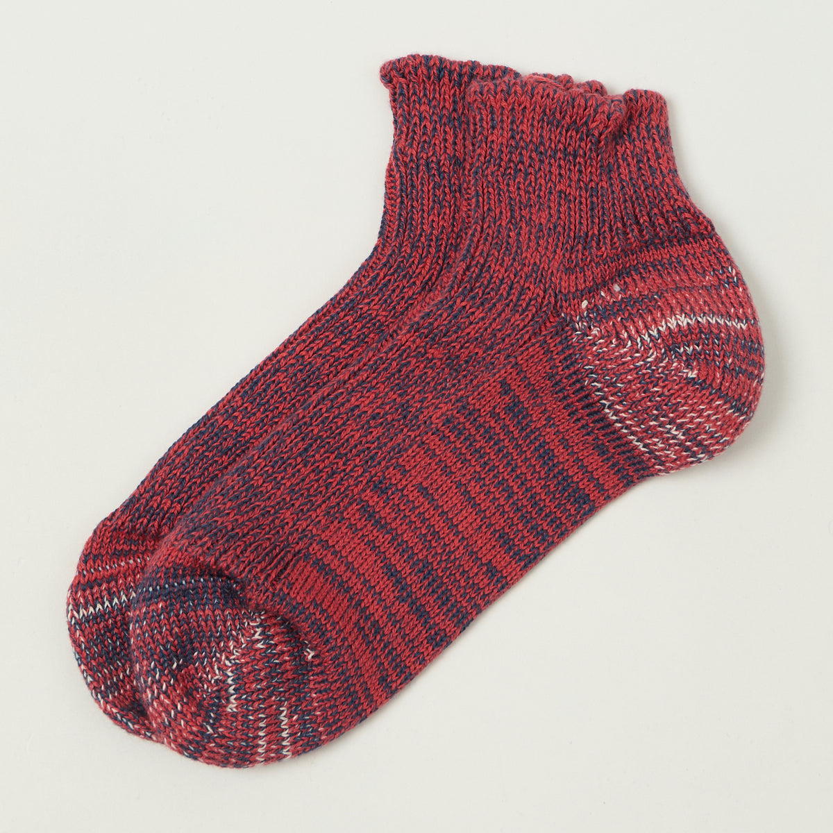 Merz b. Schwanen 274 Cotton Sneaker Sock - Navy/Red