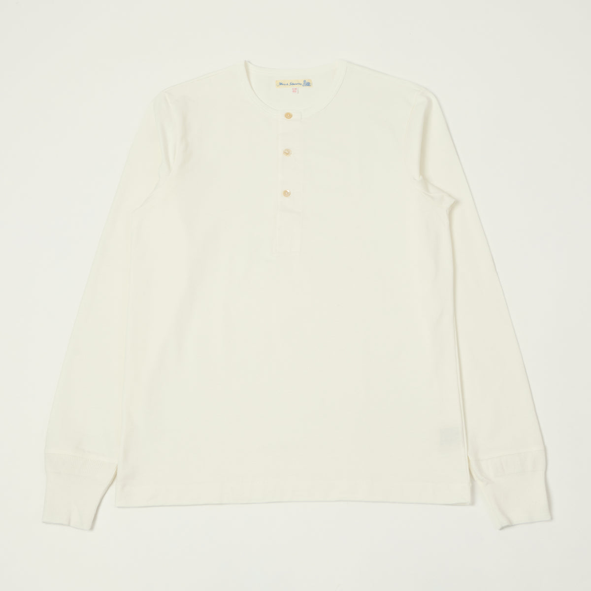 Merz b. Schwanen 'The Originals' 2M06 Classic Long Sleeve Henley - White