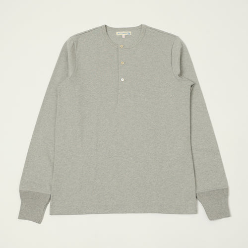 Merz b. Schwanen 'The Originals' 2M06 Classic Long Sleeve Henley - Grey Melange