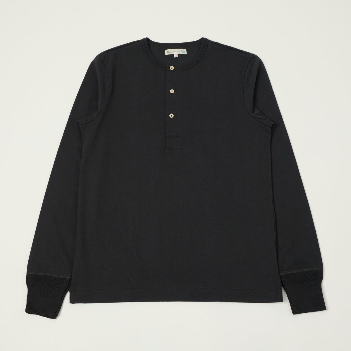 Merz b. Schwanen 'The Originals' 2M06 Classic Long Sleeve Henley - Charcoal