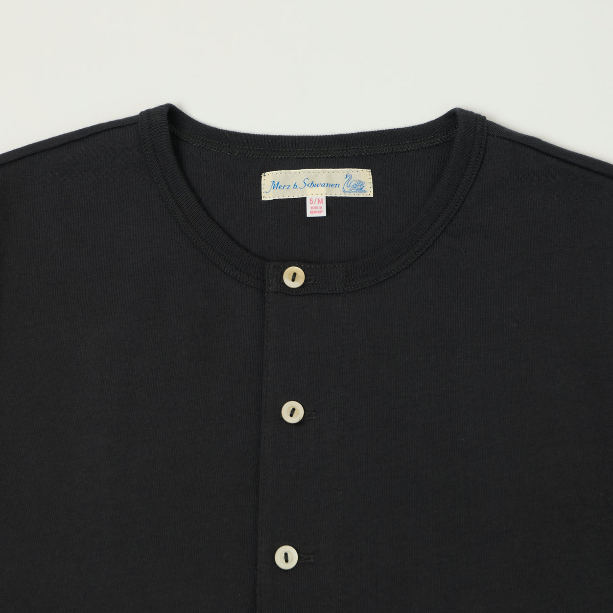 Merz b. Schwanen 'The Originals' 2M06 Classic Long Sleeve Henley - Charcoal