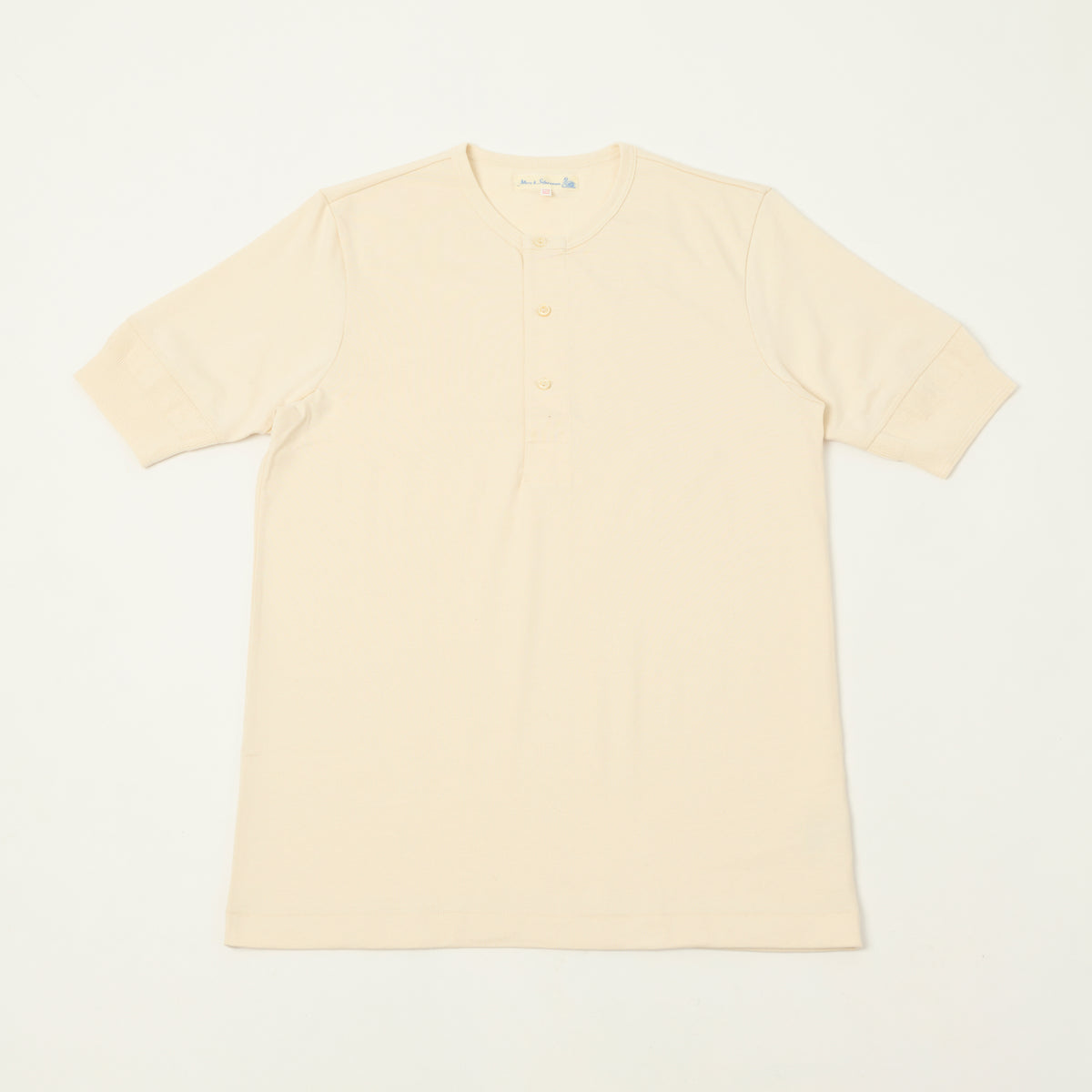 Merz b. Schwanen 'The Originals' 2M07 Short Sleeve Henley - Nature