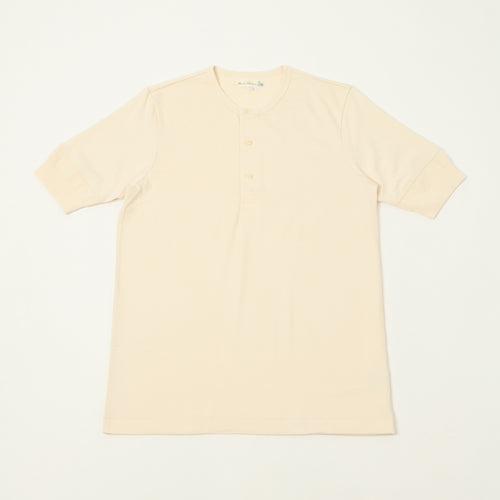 Merz b. Schwanen 'The Originals' 2M07 Short Sleeve Henley - Nature