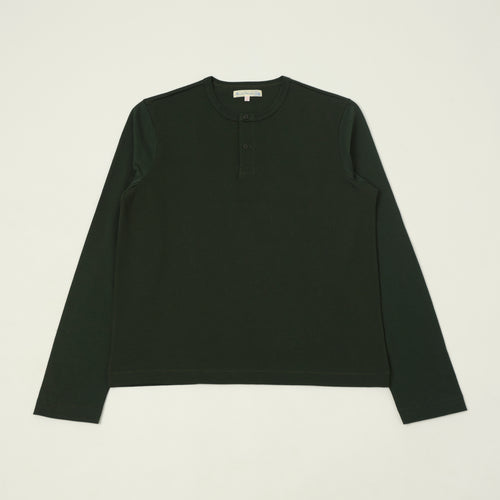 Merz b. Schwanen 'The Originals' 2M16LS Classic Cropped Long Sleeve Henley - Forest