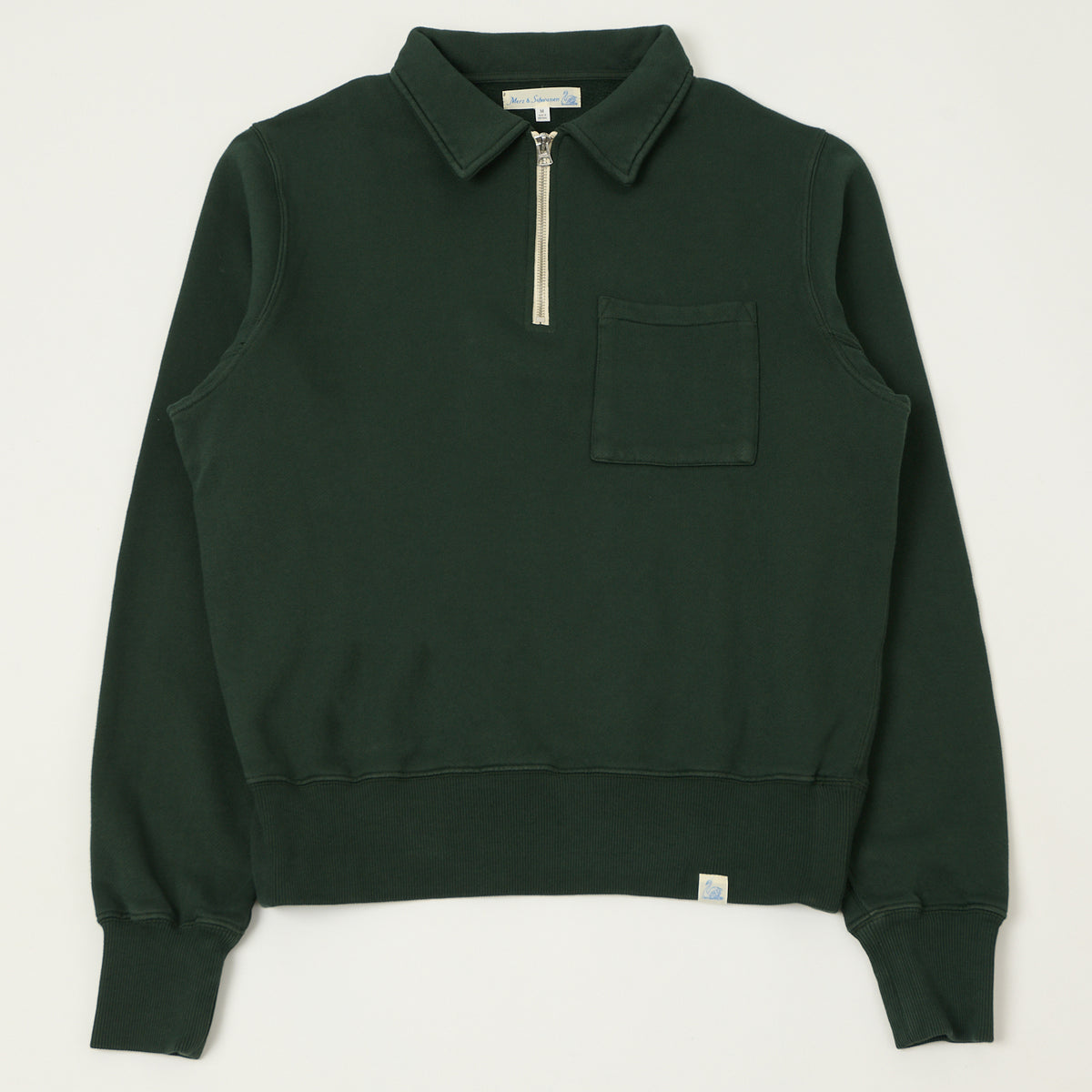 Merz b. Schwanen Quarter Zip Sweatshirt - Forest