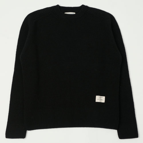 Merz b. Schwanen Merino/Cashmere Waffle Knit Pullover - Deep Black