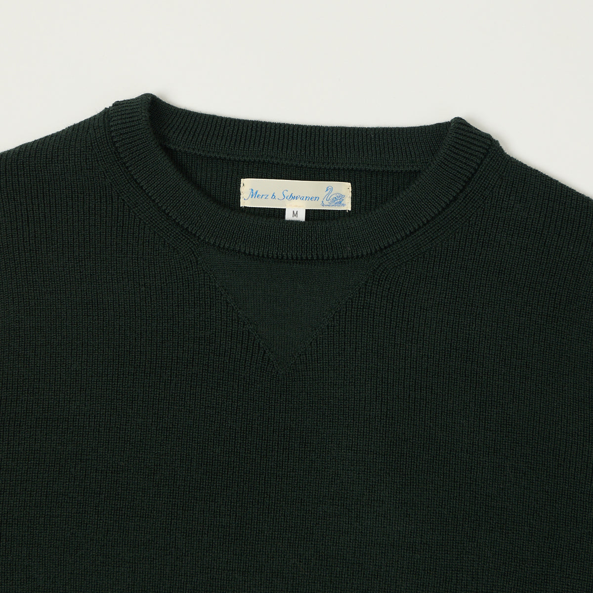 Merz b. Schwanen Ribbed Merino Wool Pullover - Bottle Green