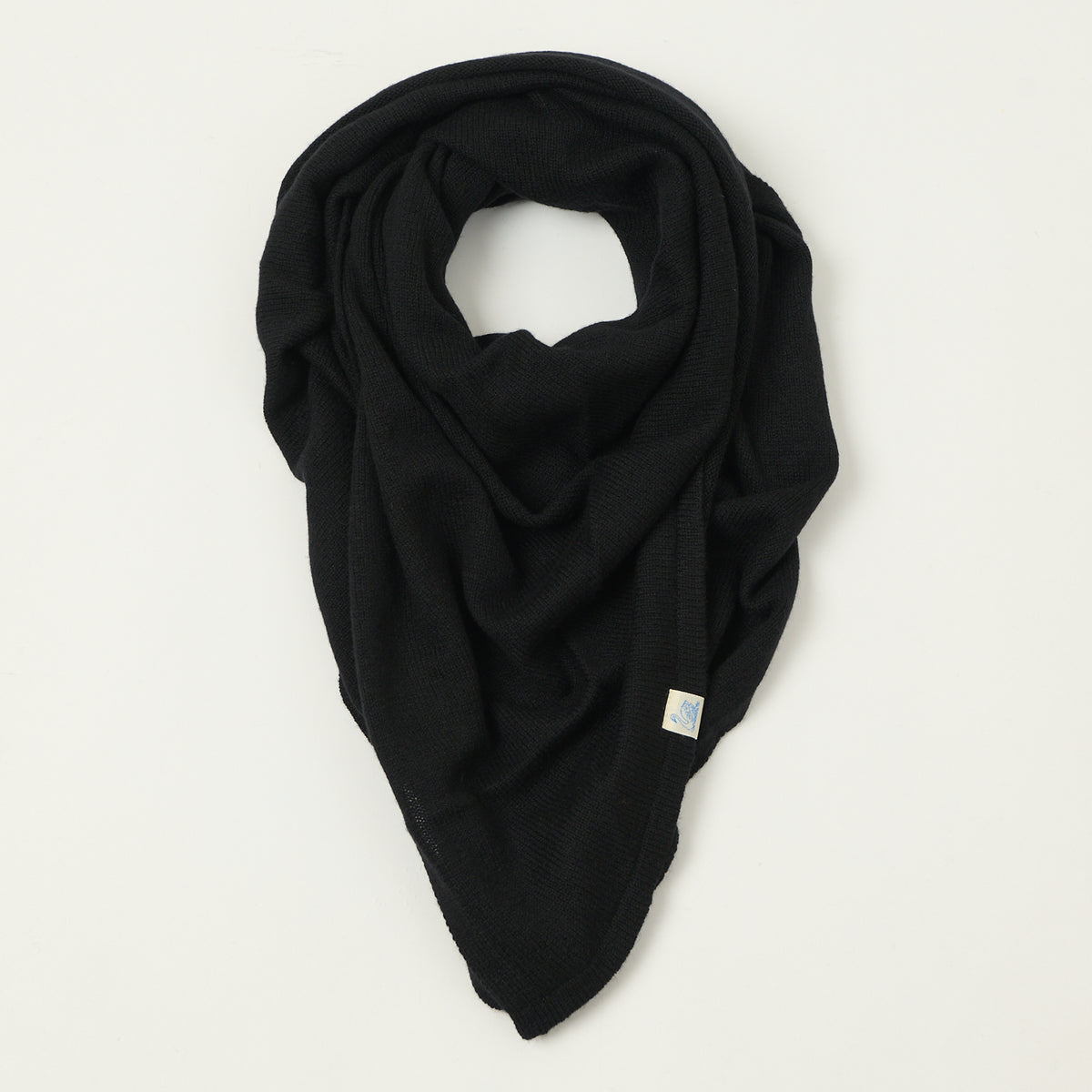 Merz b. Schwanen Merino/Cashmere/Silk Triangle Scarf - Deep Black