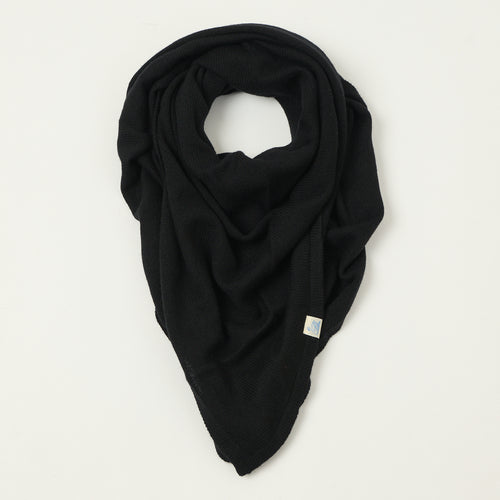Merz b. Schwanen Merino/Cashmere/Silk Triangle Scarf - Deep Black