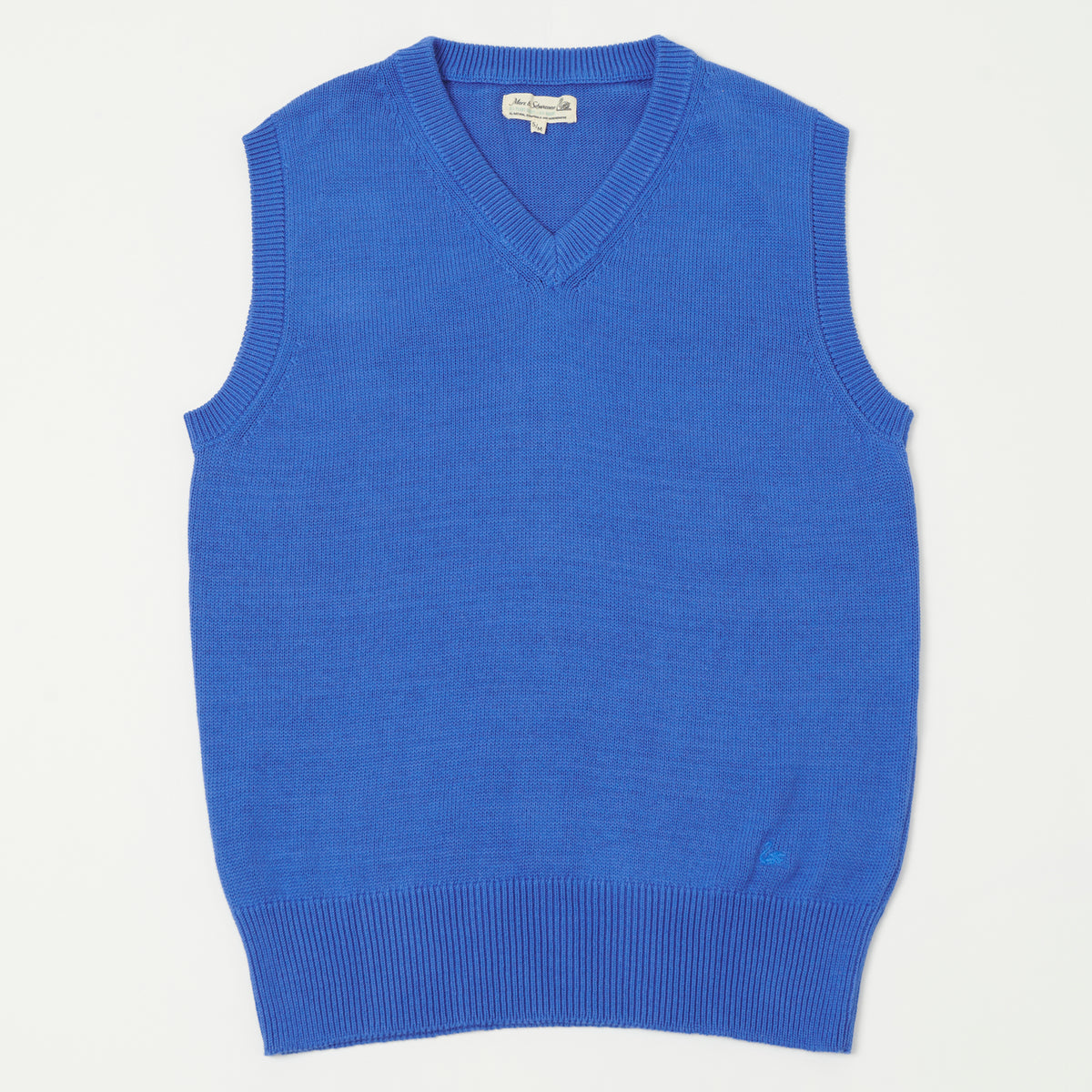 Merz b. Schwanen Plant Based Sweater Vest - Washed Blue