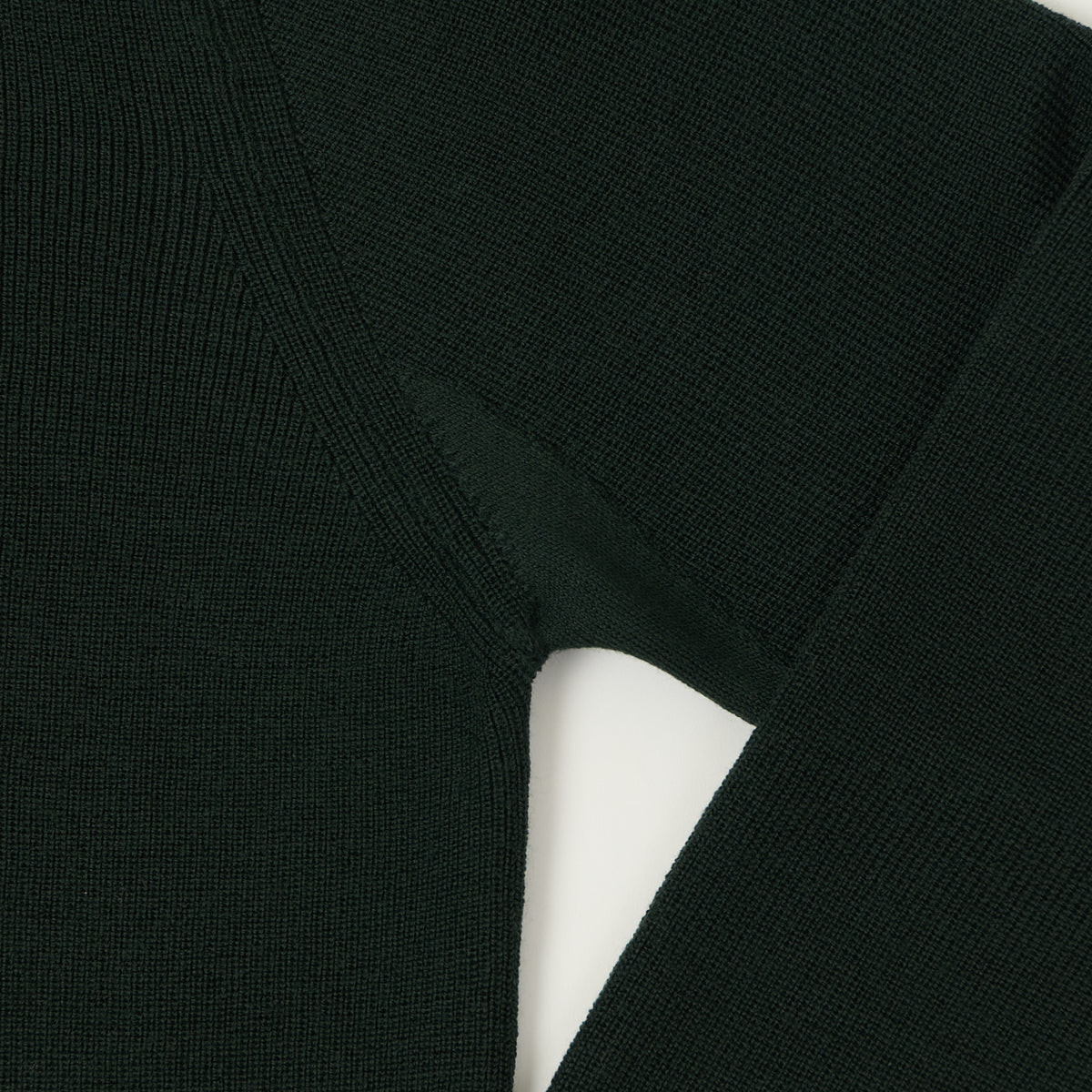 Merz b. Schwanen Ribbed Merino Wool Pullover - Bottle Green