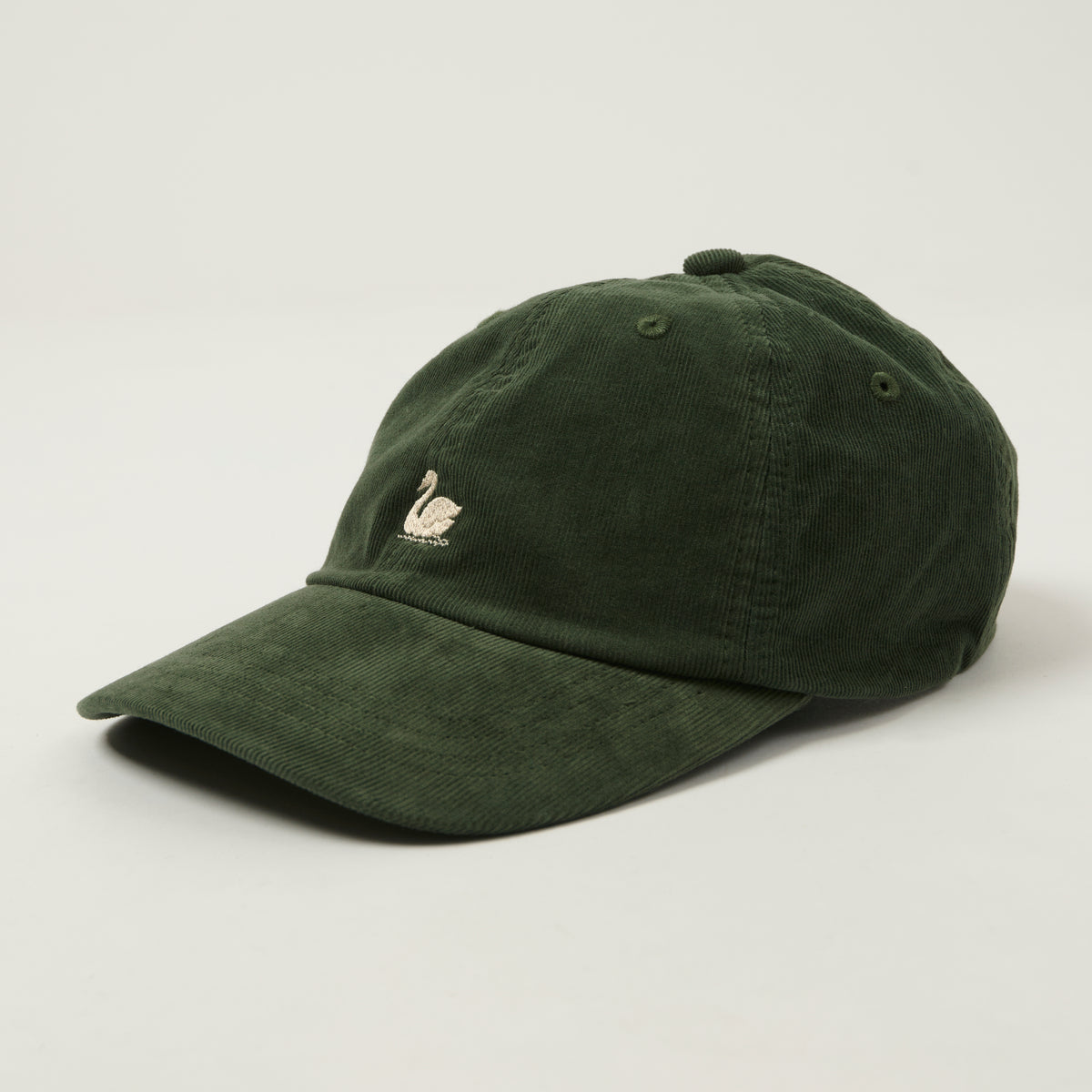 Merz b. Schwanen Swan Logo Cotton Corduroy Cap - Forest
