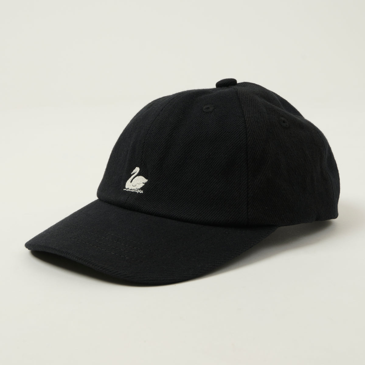 Merz b. Schwanen Swan Logo Cotton Twill Cap - Deep Black