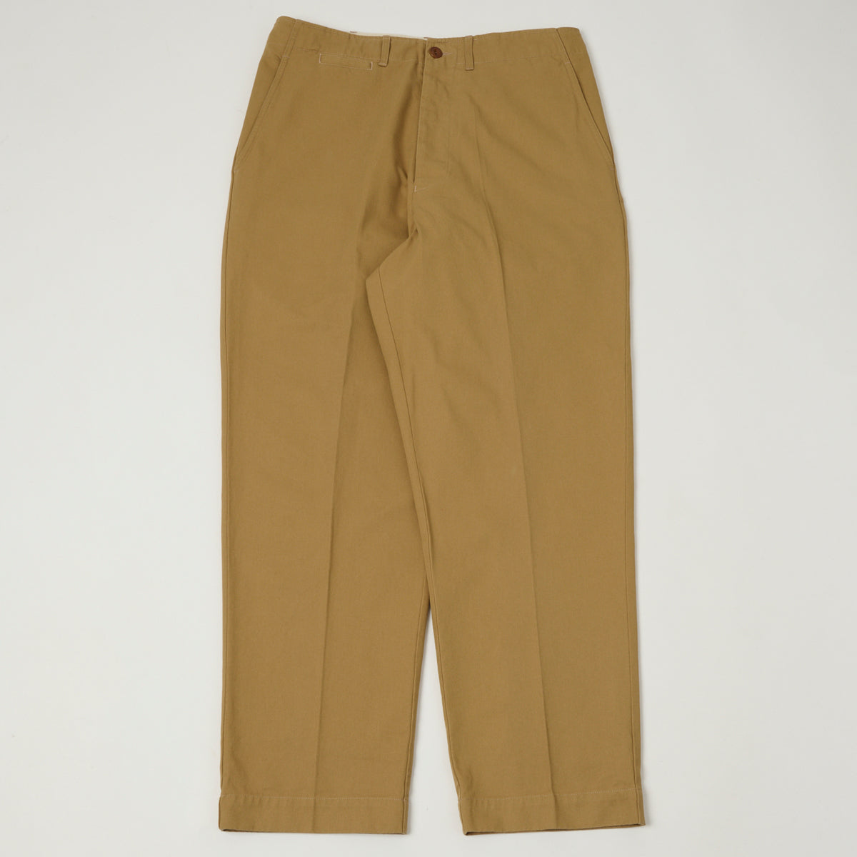 Merz b. Schwanen Organic Cotton Twill Chinos - Khaki