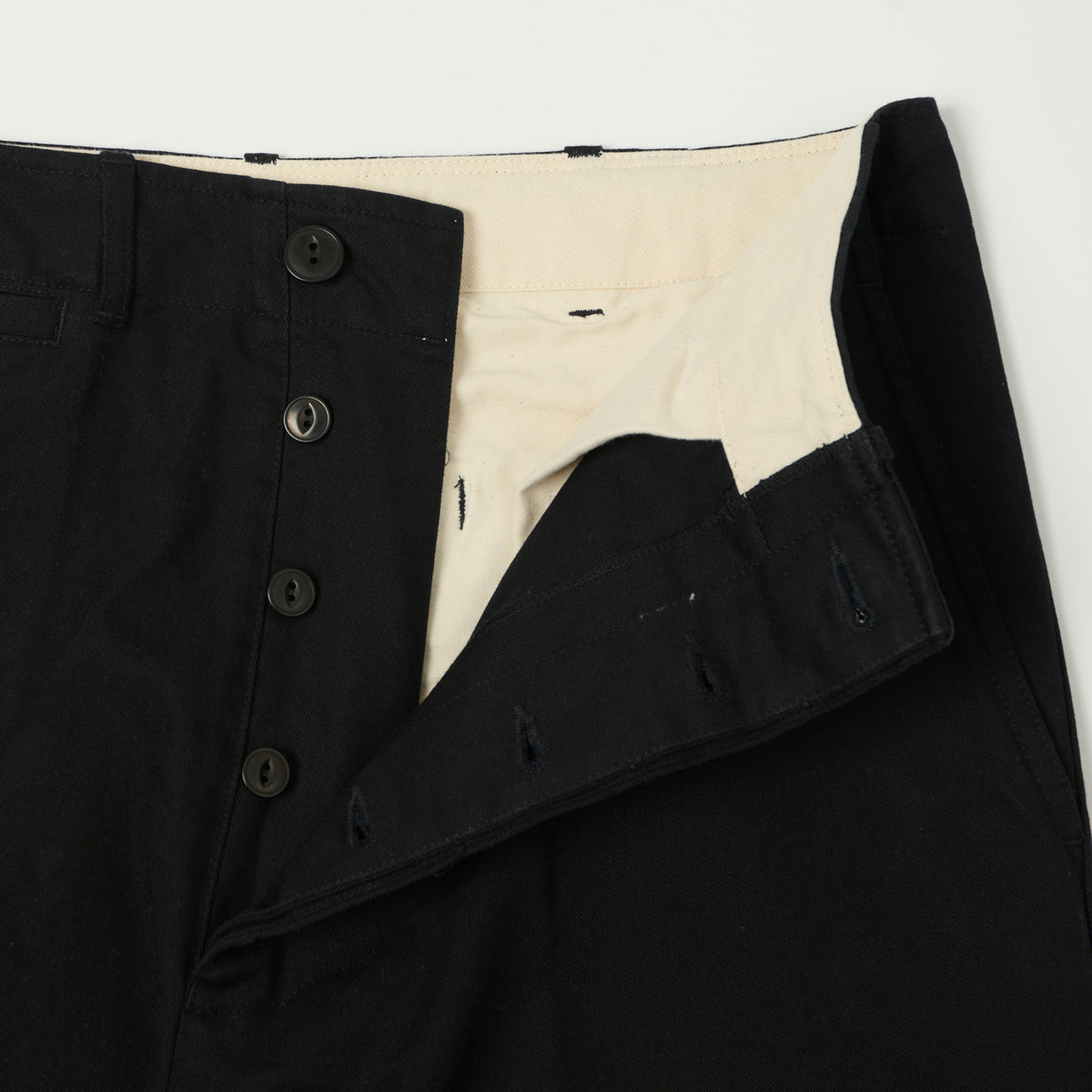 Merz b. Schwanen Organic Cotton Twill Chinos - Deep Black