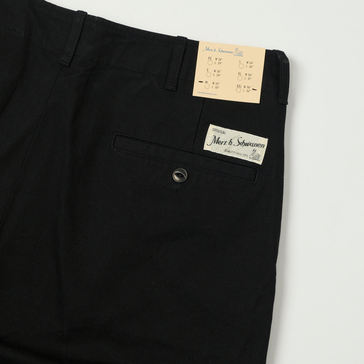 Merz b. Schwanen Organic Cotton Twill Chinos - Deep Black