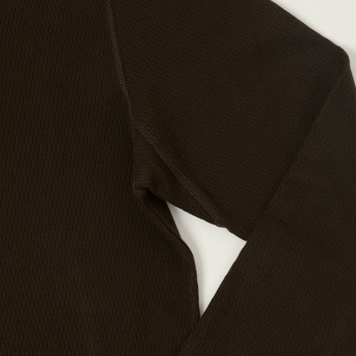 Merz b. Schwanen Classic Fit Long Sleeve Thermal Henley - Espresso
