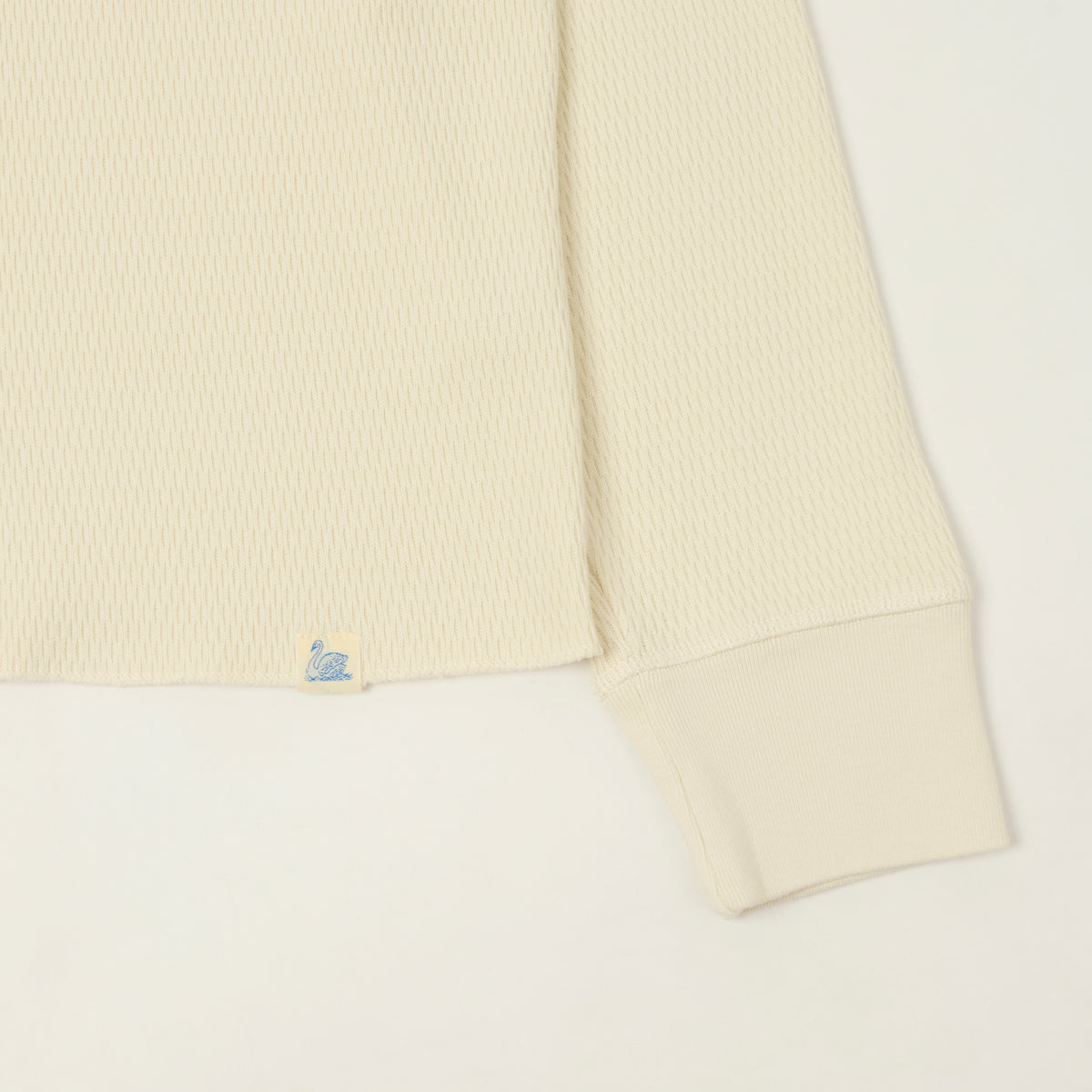 Merz b. Schwanen Classic Fit Long Sleeve Thermal Henley - Nature