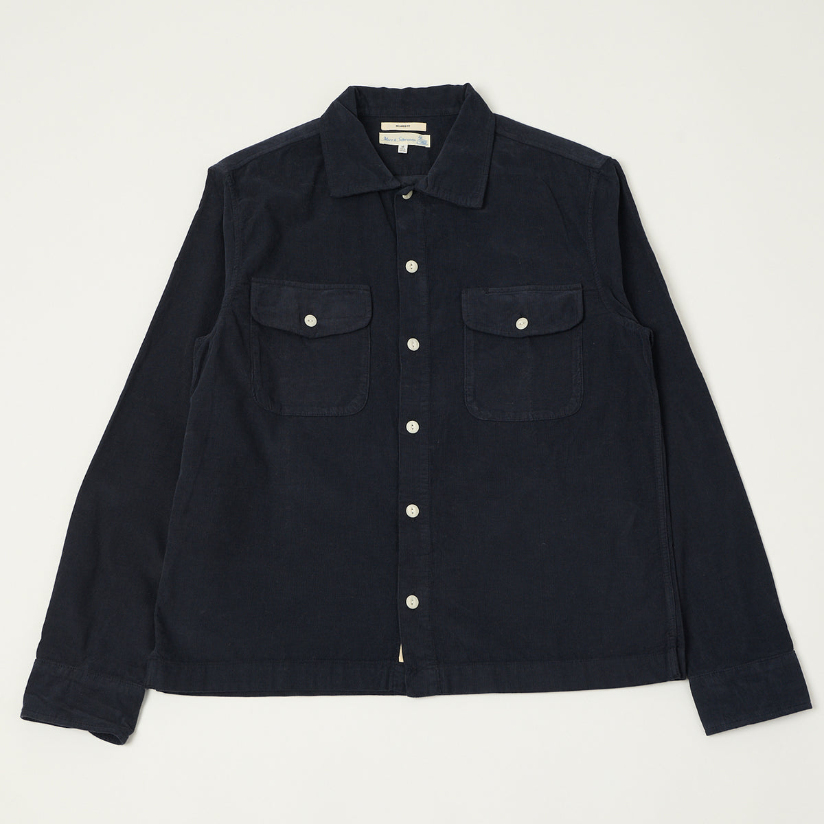 Merz b. Schwanen Organic Corduroy Shirt - Night Blue