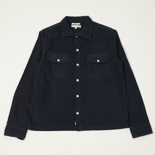 Merz b. Schwanen Organic Corduroy Shirt - Night Blue