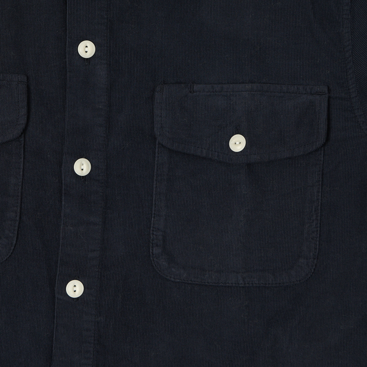 Merz b. Schwanen Organic Corduroy Shirt - Night Blue
