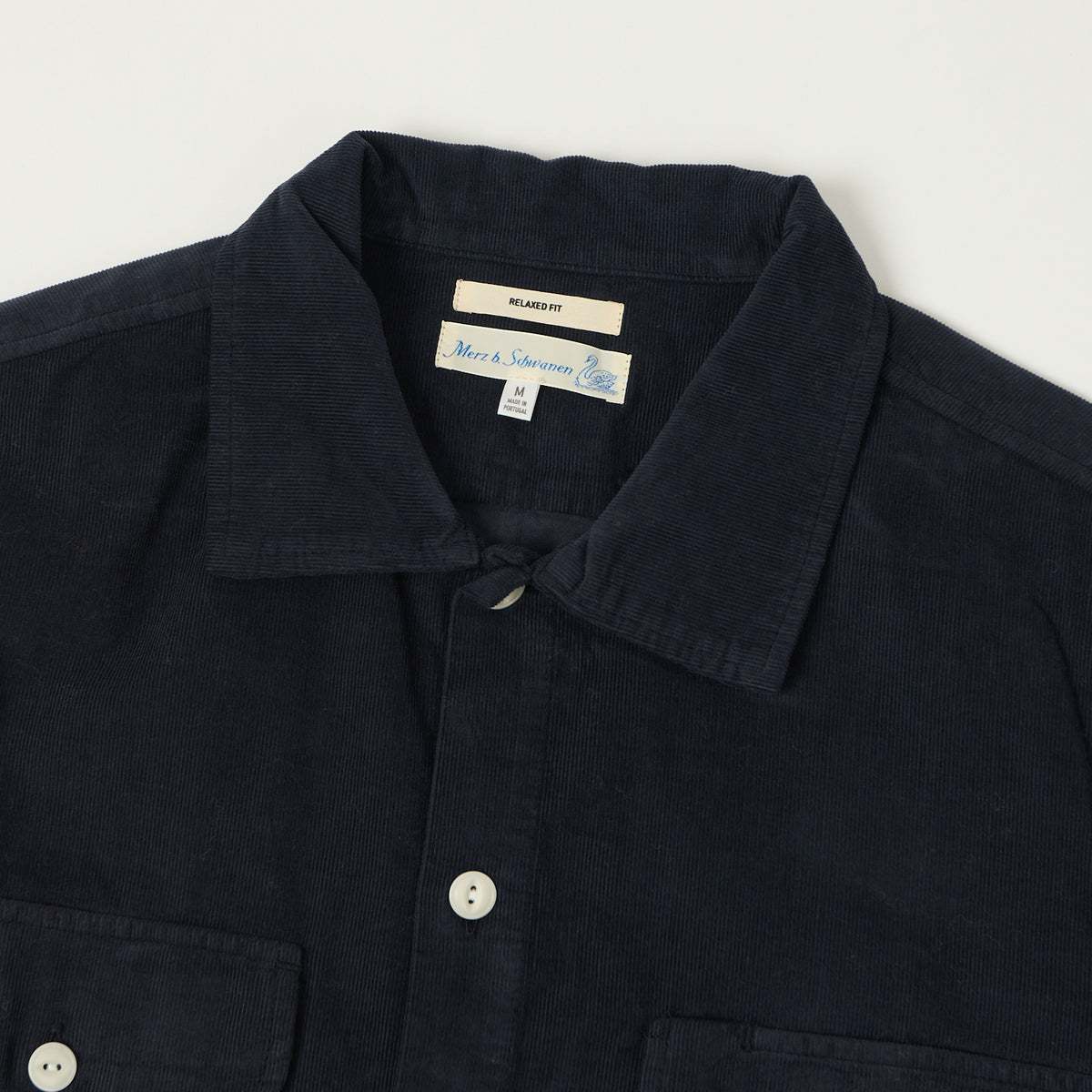 Merz b. Schwanen Organic Corduroy Shirt - Night Blue