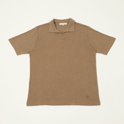 Merz b. Schwanen Linen-Cotton Relaxed Fit Polo Shirt - Faded Grain