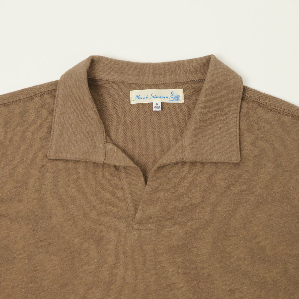 Merz b. Schwanen Linen-Cotton Relaxed Fit Polo Shirt - Faded Grain