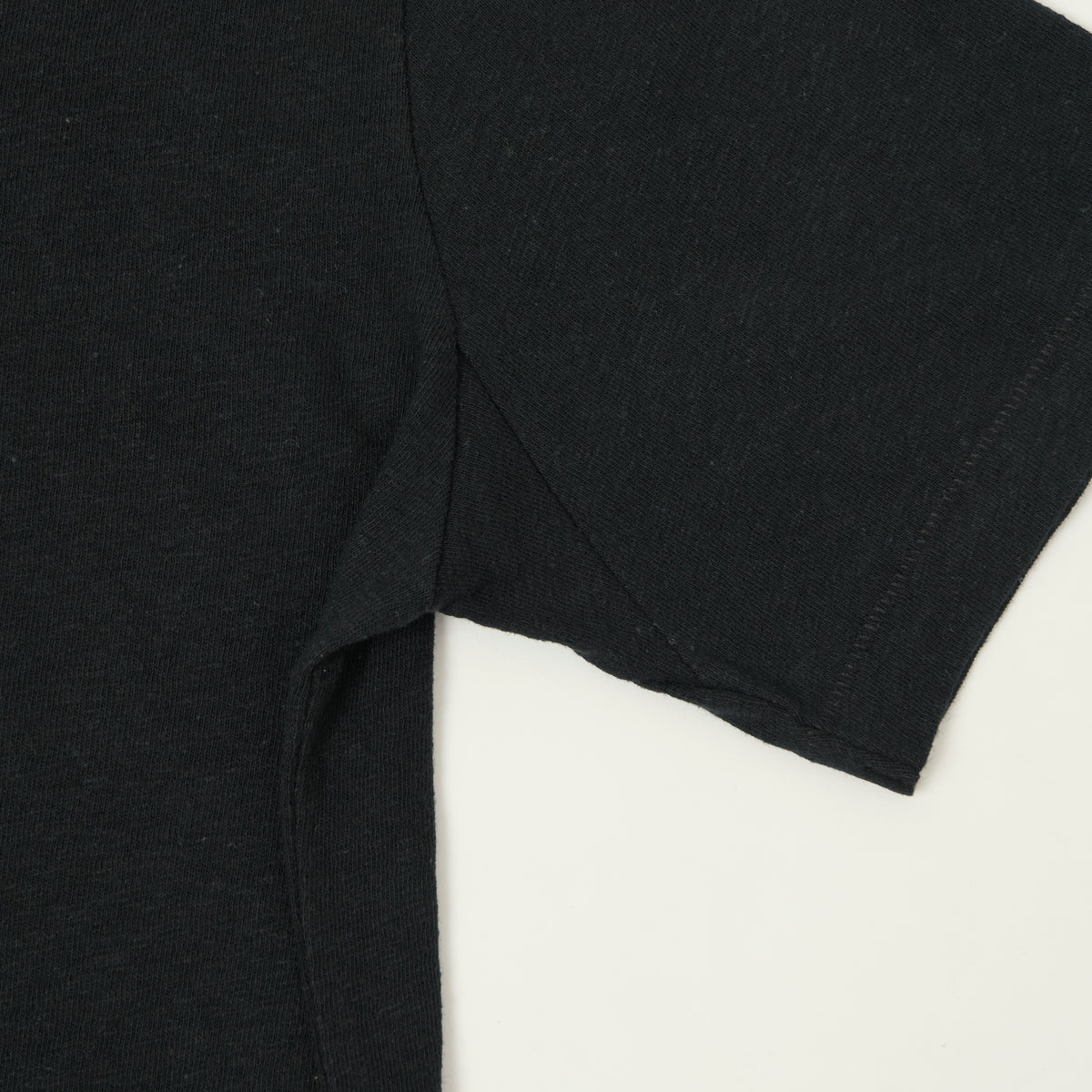 Merz b. Schwanen Linen-Cotton Relaxed Fit T-Shirt - Deep Black