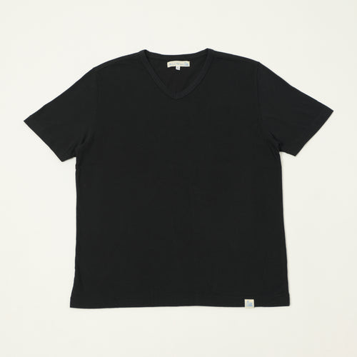 Merz b. Schwanen Pima Cotton V-Neck T-Shirt - Deep Black