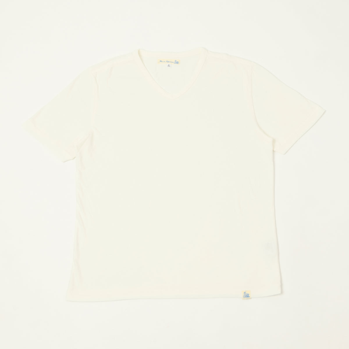 Merz b. Schwanen Pima Cotton V-Neck T-Shirt - White