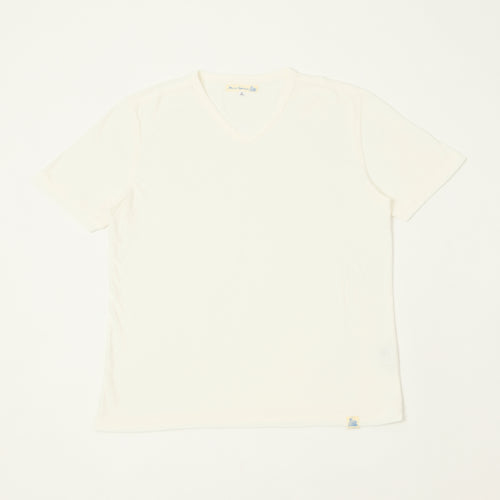 Merz b. Schwanen Pima Cotton V-Neck T-Shirt - White