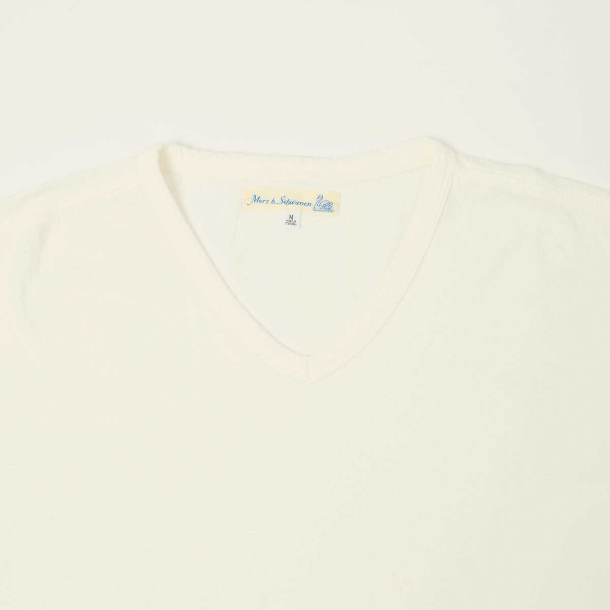 Merz b. Schwanen Pima Cotton V-Neck T-Shirt - White