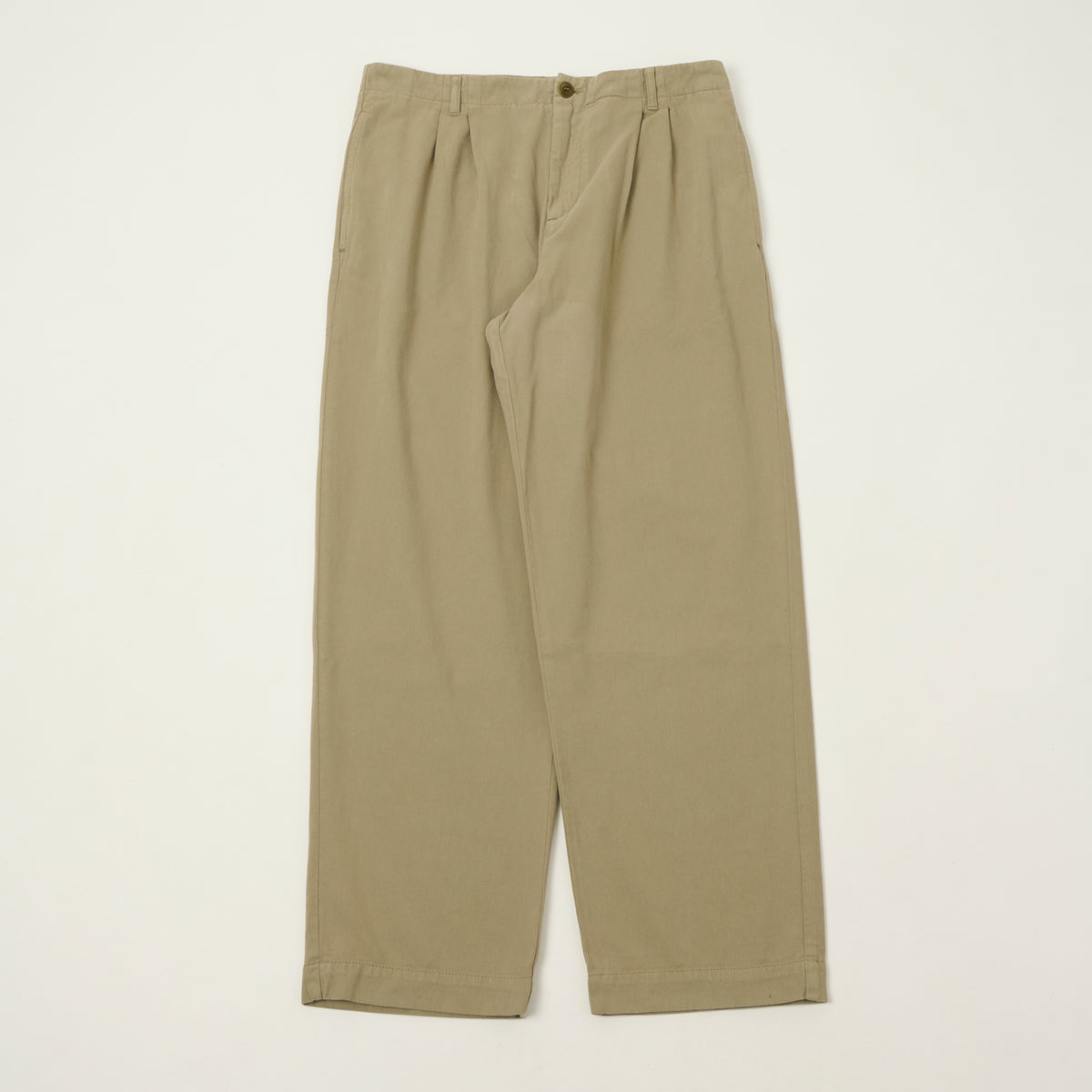 Merz b. Schwanen Pleated Twill Trouser - Vintage Army