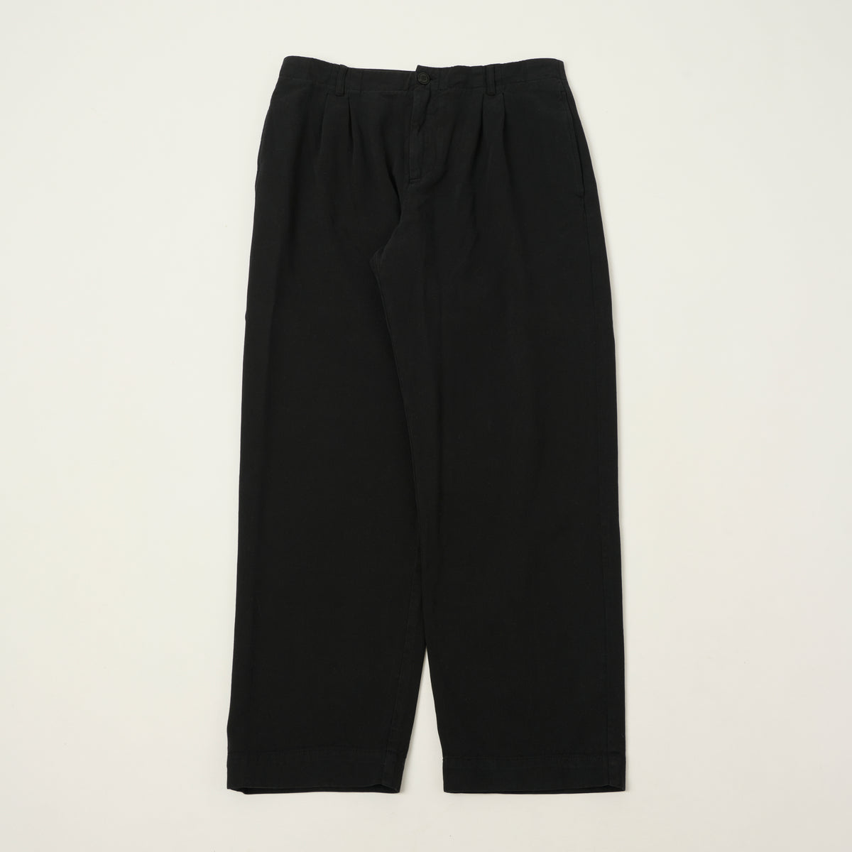 Merz b. Schwanen Pleated Twill Pants - Deep Black