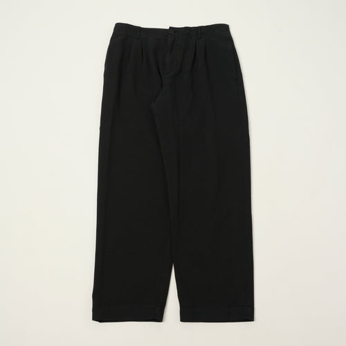 Merz b. Schwanen Pleated Twill Pants - Deep Black