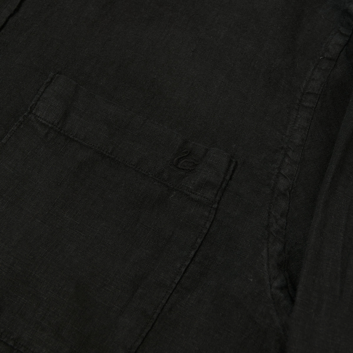 Merz b. Schwanen Relaxed Fit Linen Shirt - Deep Black