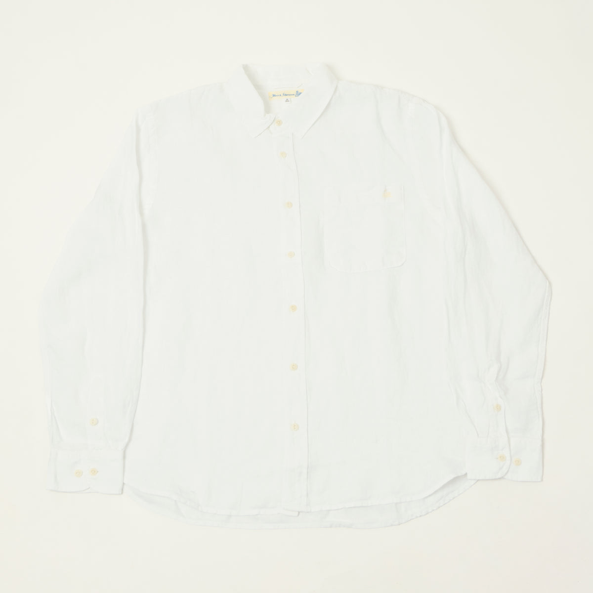 Merz b. Schwanen Relaxed Fit Linen Shirt - White