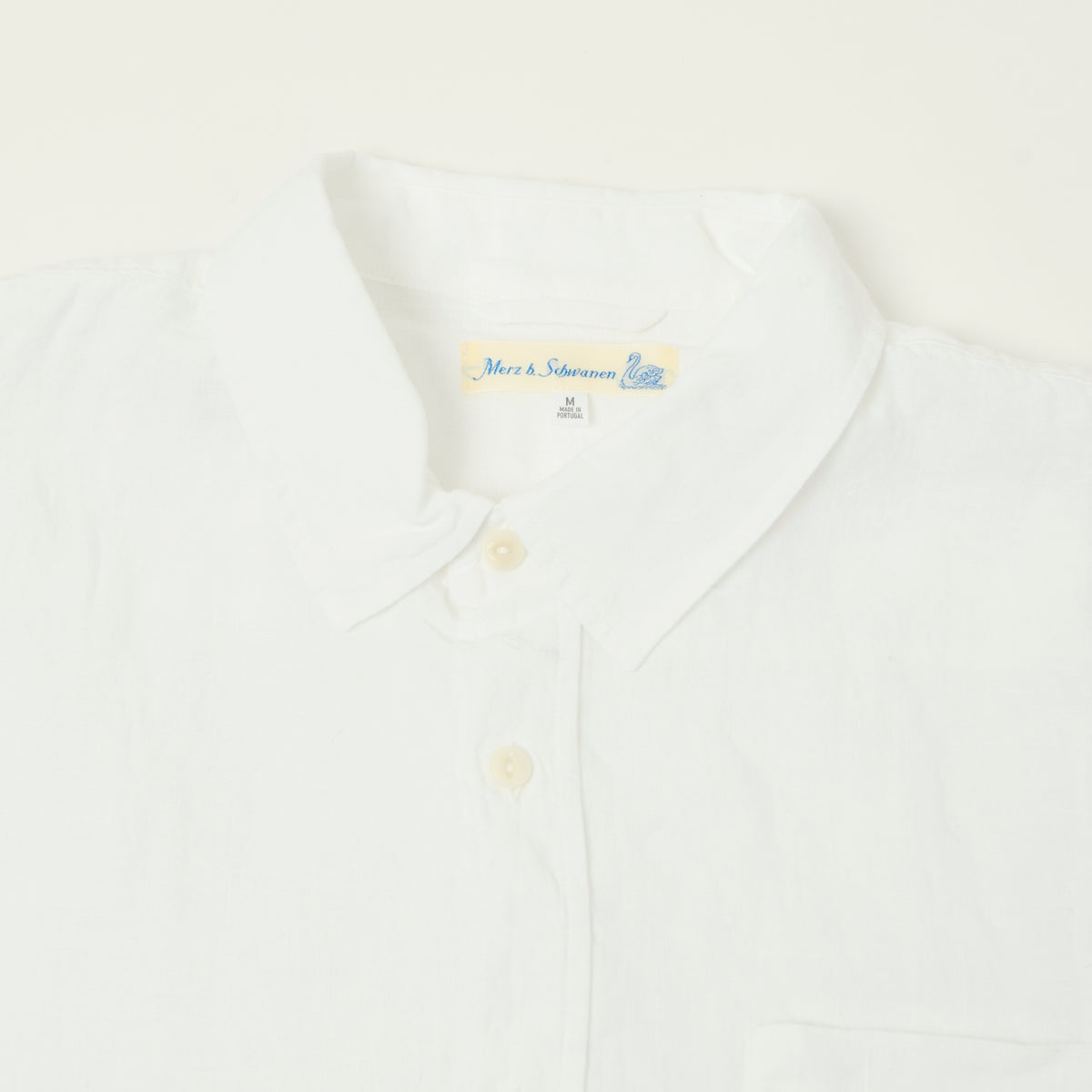 Merz b. Schwanen Relaxed Fit Linen Shirt - White