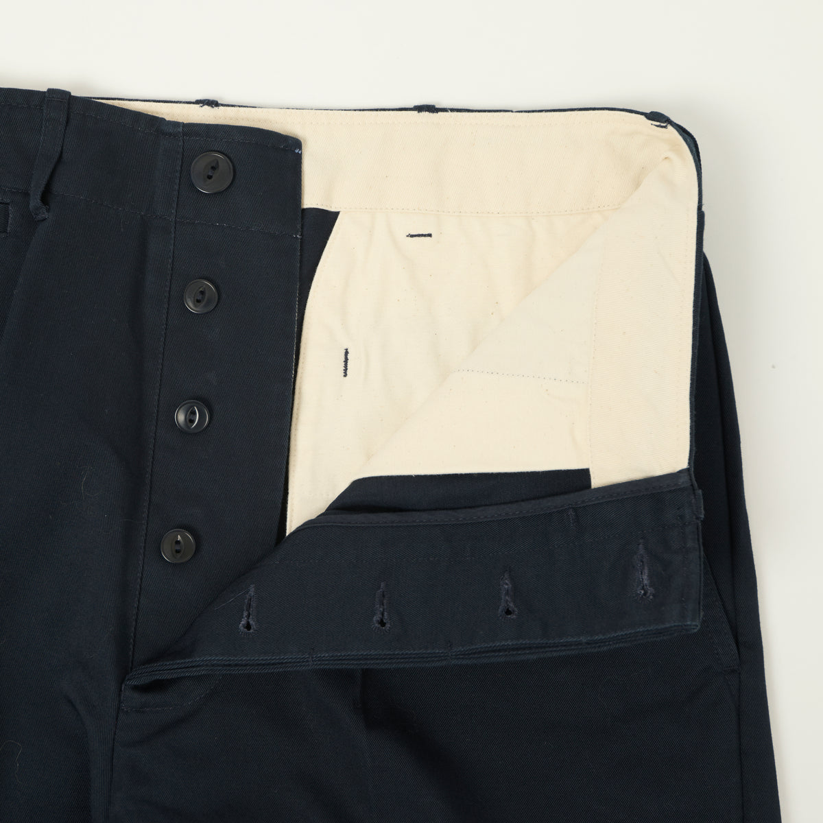 Merz b. Schwanen Organic Cotton Twill Chinos - Dark Navy