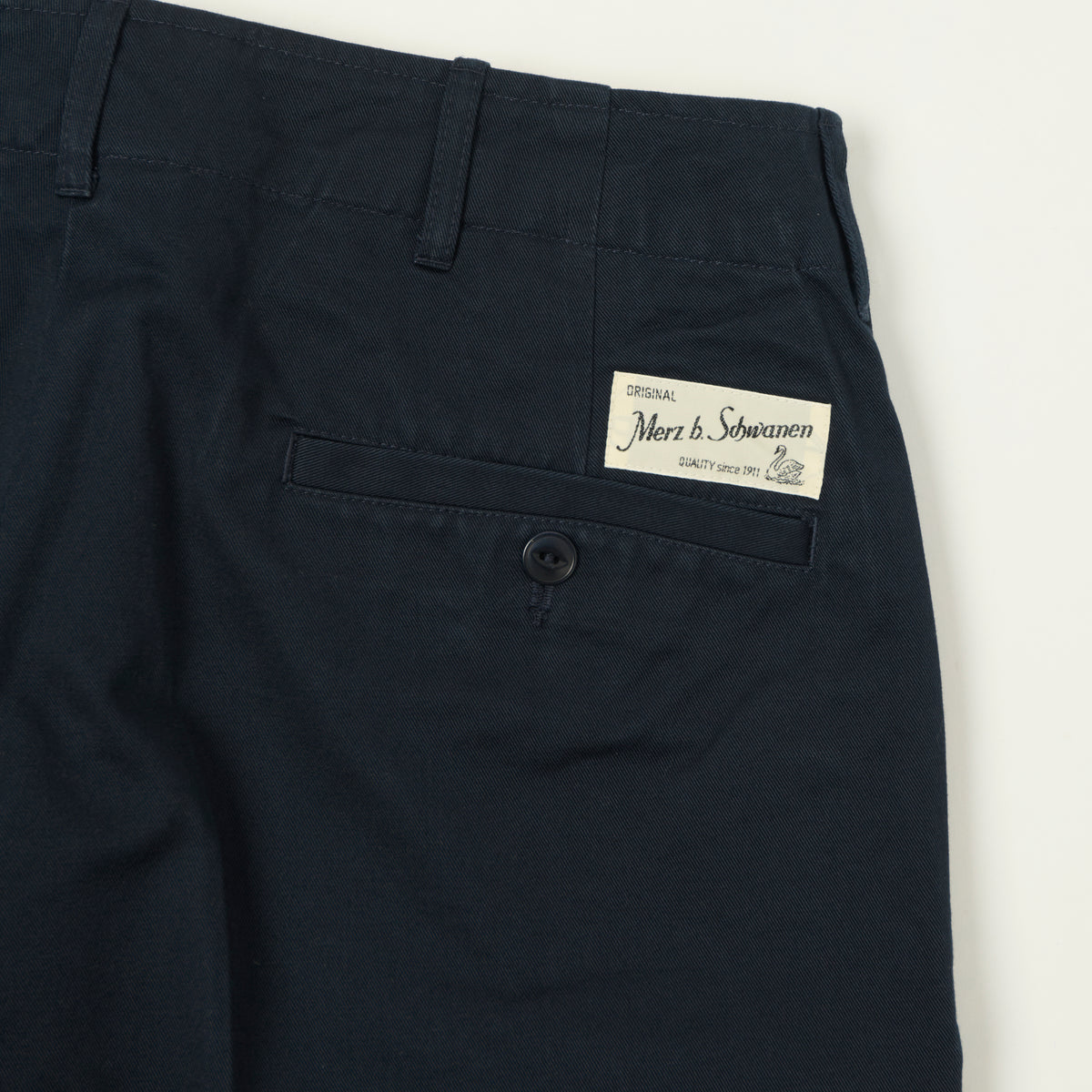 Merz b. Schwanen Organic Cotton Twill Chinos - Dark Navy